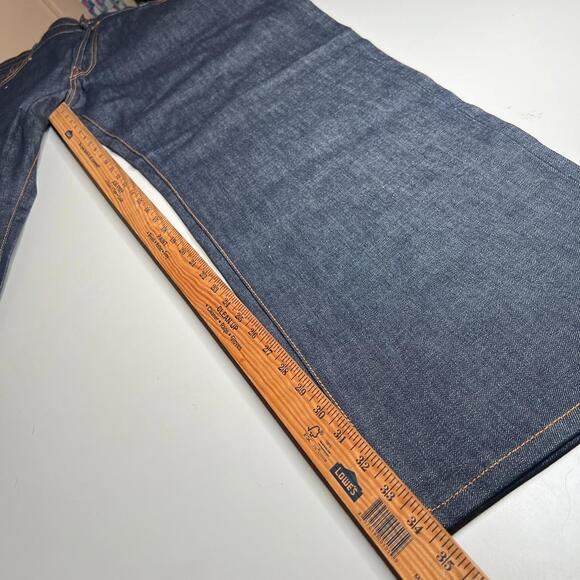 Evisu Heritage Painted Sky Fuji-Yama Jeans Embroidered Raw Denim 44 NWT - Picture 2 of 14